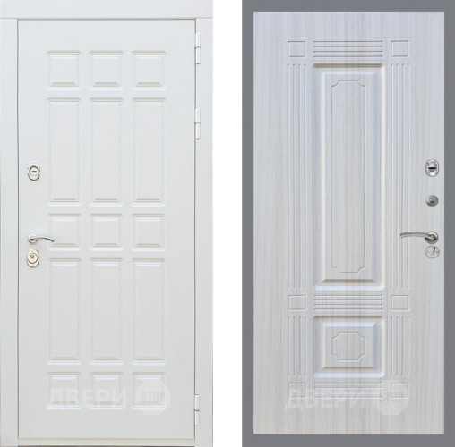 Входная металлическая Дверь Рекс (REX) 8 Силк Сноу FL-2 Сандал белый
