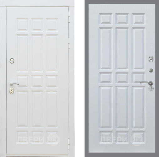 Входная металлическая Дверь Рекс (REX) 8 Силк Сноу FL-33 Белый ясень
