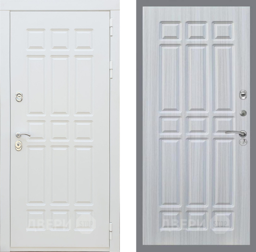 Входная металлическая Дверь Рекс (REX) 8 Силк Сноу FL-33 Сандал белый