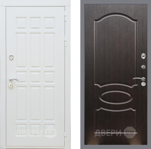 Входная металлическая Дверь Рекс (REX) 8 Силк Сноу FL-128 Венге светлый
