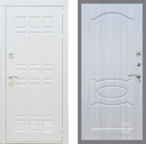Входная металлическая Дверь Рекс (REX) 8 Силк Сноу FL-128 Сандал белый