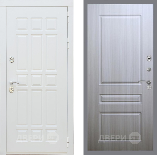 Входная металлическая Дверь Рекс (REX) 8 Силк Сноу FL-243 Сандал белый