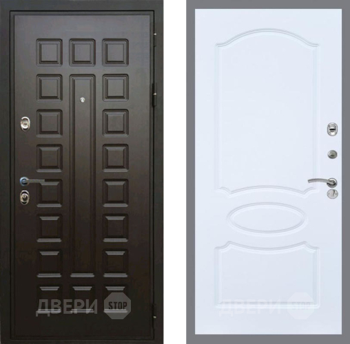 Входная металлическая Дверь Рекс (REX) Премиум 3к FL-128 Силк Сноу