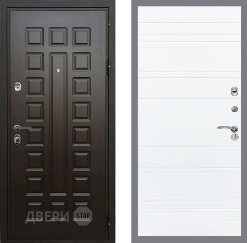 Входная металлическая Дверь Рекс (REX) Премиум 3к Line Силк Сноу