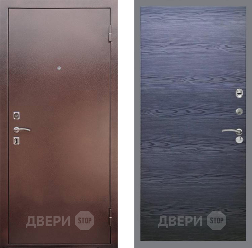 Входная металлическая Дверь Рекс (REX) 1 GL Дуб тангенальный черный