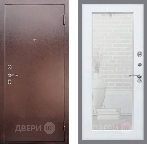 Входная металлическая Дверь Рекс (REX) 1 Зеркало Пастораль Белый ясень