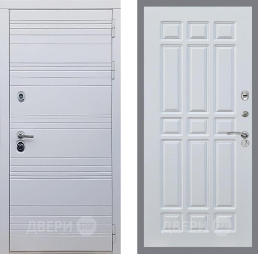 Входная металлическая Дверь Рекс (REX) 14 Силк Сноу FL-33 Белый ясень