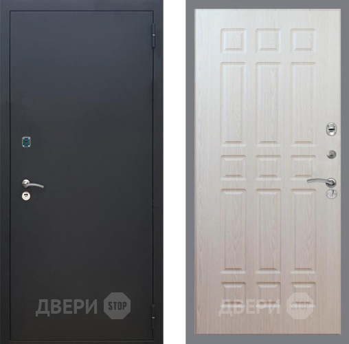 Входная металлическая Дверь Рекс (REX) 1A Черный Муар FL-33 Беленый дуб