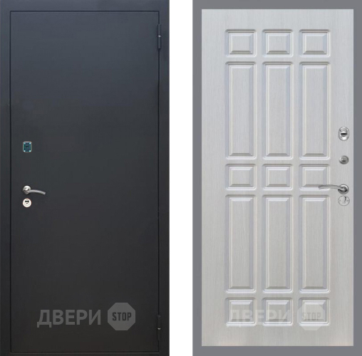 Входная металлическая Дверь Рекс (REX) 1A Черный Муар FL-33 Лиственница беж