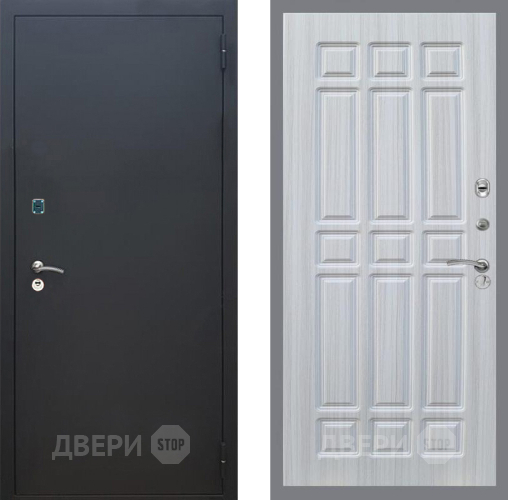 Входная металлическая Дверь Рекс (REX) 1A Черный Муар FL-33 Сандал белый
