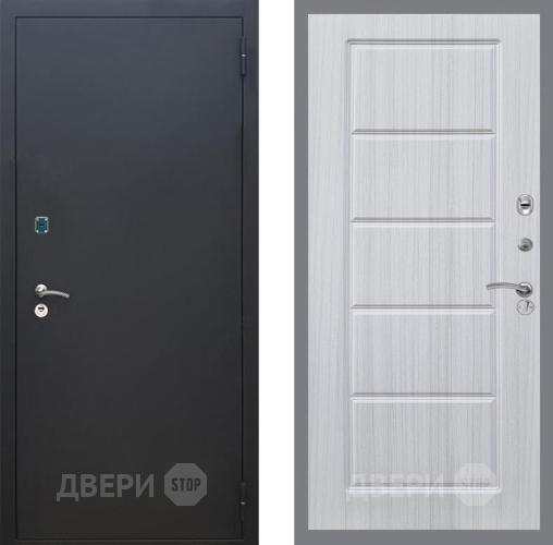 Входная металлическая Дверь Рекс (REX) 1A Черный Муар FL-39 Сандал белый