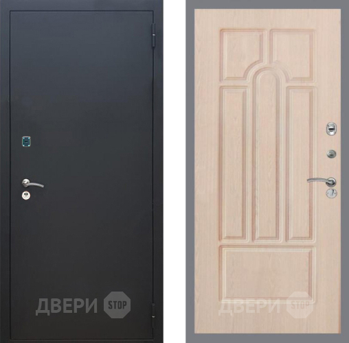 Входная металлическая Дверь Рекс (REX) 1A Черный Муар FL-58 Беленый дуб