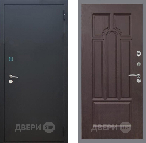 Входная металлическая Дверь Рекс (REX) 1A Черный Муар FL-58 Венге