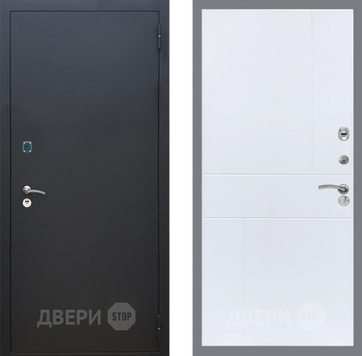 Входная металлическая Дверь Рекс (REX) 1A Черный Муар FL-290 Силк Сноу