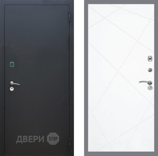 Входная металлическая Дверь Рекс (REX) 1A Черный Муар FL-291 Силк Сноу