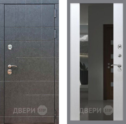 Входная металлическая Дверь Рекс (REX) 21 СБ-16 Зеркало Белый ясень