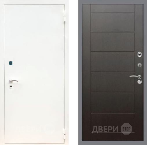 Входная металлическая Дверь Рекс (REX) 1А Белая шагрень Сити Венге