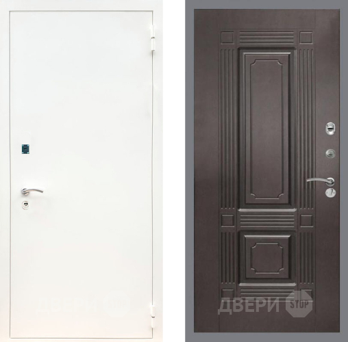 Входная металлическая Дверь Рекс (REX) 1А Белая шагрень FL-2 Венге