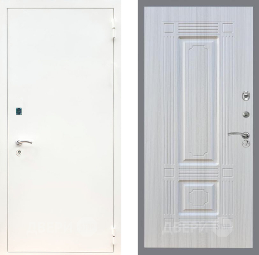 Входная металлическая Дверь Рекс (REX) 1А Белая шагрень FL-2 Сандал белый
