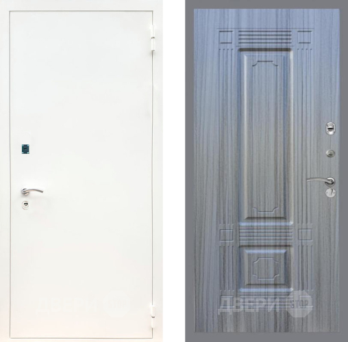 Входная металлическая Дверь Рекс (REX) 1А Белая шагрень FL-2 Сандал грей