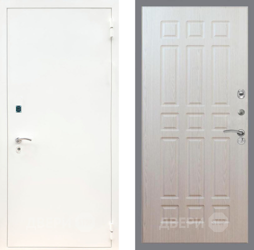 Входная металлическая Дверь Рекс (REX) 1А Белая шагрень FL-33 Беленый дуб