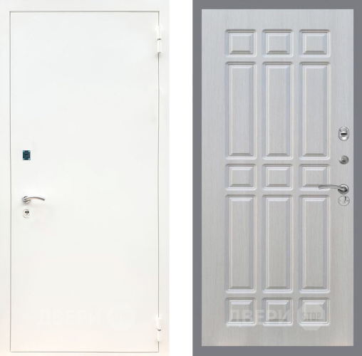 Входная металлическая Дверь Рекс (REX) 1А Белая шагрень FL-33 Лиственница беж