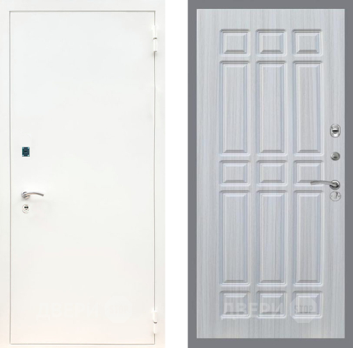 Входная металлическая Дверь Рекс (REX) 1А Белая шагрень FL-33 Сандал белый