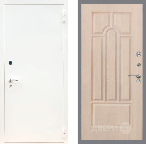 Входная металлическая Дверь Рекс (REX) 1А Белая шагрень FL-58 Беленый дуб