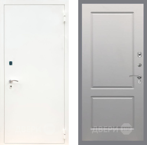 Входная металлическая Дверь Рекс (REX) 1А Белая шагрень FL-117 Грей софт
