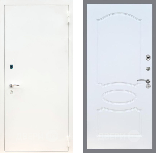 Входная металлическая Дверь Рекс (REX) 1А Белая шагрень FL-128 Белый ясень
