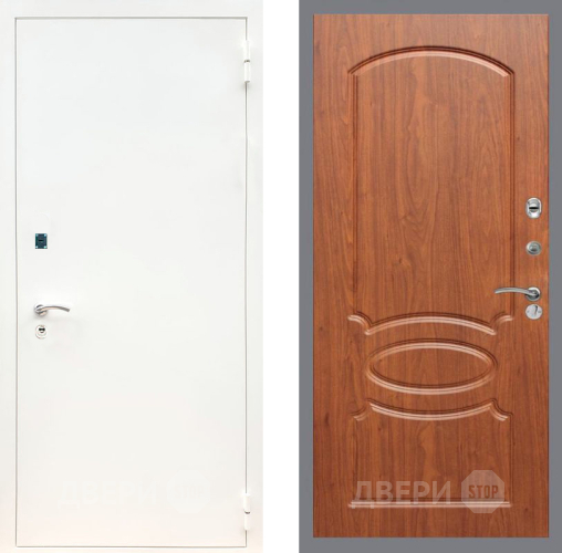 Входная металлическая Дверь Рекс (REX) 1А Белая шагрень FL-128 Морёная берёза