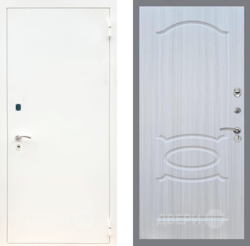 Входная металлическая Дверь Рекс (REX) 1А Белая шагрень FL-128 Сандал белый