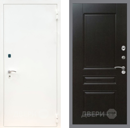 Входная металлическая Дверь Рекс (REX) 1А Белая шагрень FL-243 Венге