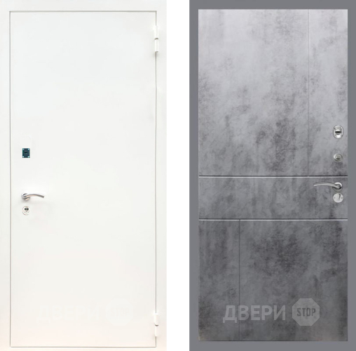 Входная металлическая Дверь Рекс (REX) 1А Белая шагрень FL-290 Бетон темный
