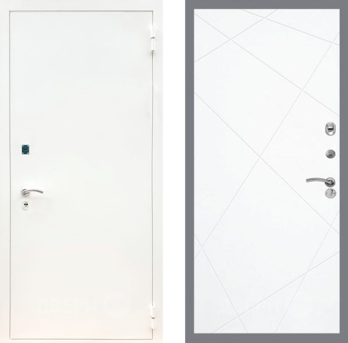 Входная металлическая Дверь Рекс (REX) 1А Белая шагрень FL-291 Силк Сноу