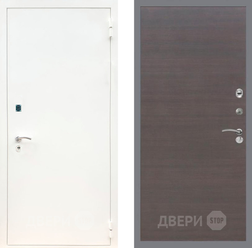 Входная металлическая Дверь Рекс (REX) 1А Белая шагрень GL венге поперечный