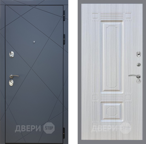 Входная металлическая Дверь Рекс (REX) 13 Силк Титан FL-2 Сандал белый