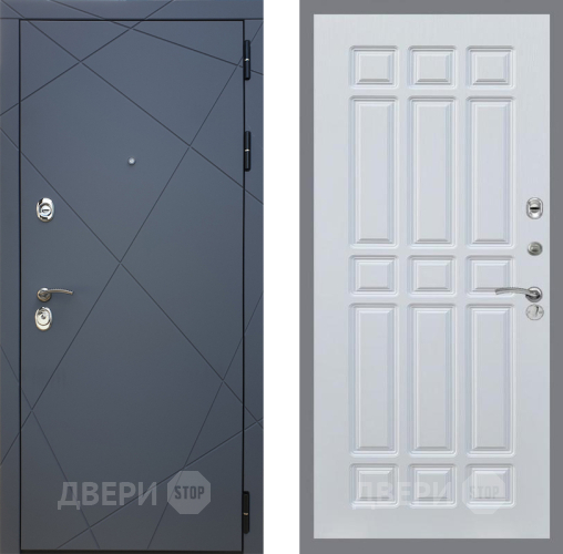 Входная металлическая Дверь Рекс (REX) 13 Силк Титан FL-33 Белый ясень