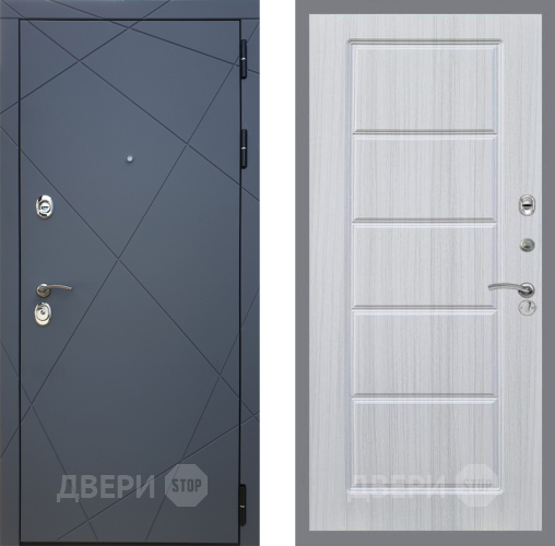 Входная металлическая Дверь Рекс (REX) 13 Силк Титан FL-39 Сандал белый
