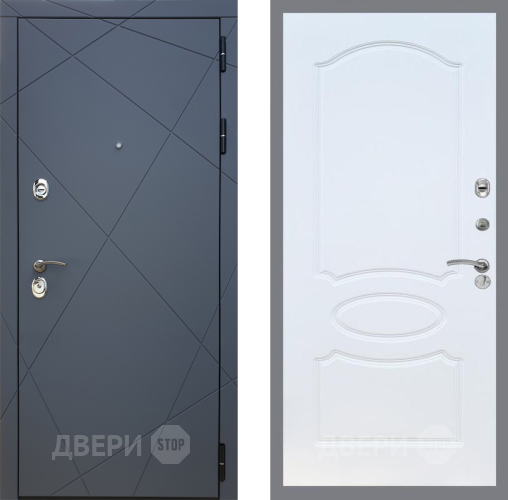Входная металлическая Дверь Рекс (REX) 13 Силк Титан FL-128 Белый ясень