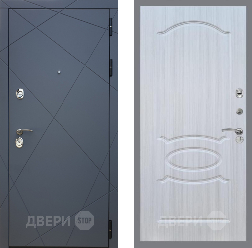 Входная металлическая Дверь Рекс (REX) 13 Силк Титан FL-128 Сандал белый
