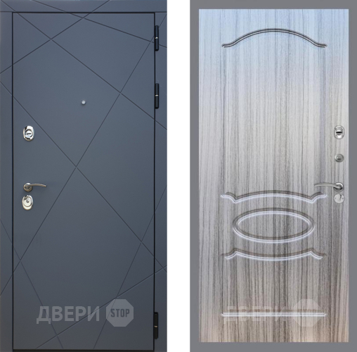 Входная металлическая Дверь Рекс (REX) 13 Силк Титан FL-128 Сандал грей