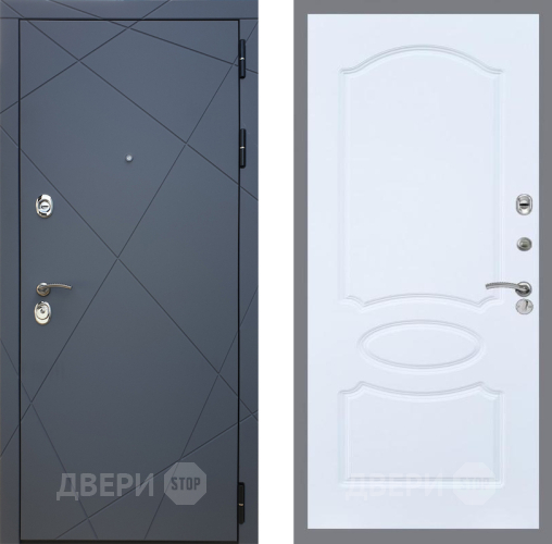 Входная металлическая Дверь Рекс (REX) 13 Силк Титан FL-128 Силк Сноу