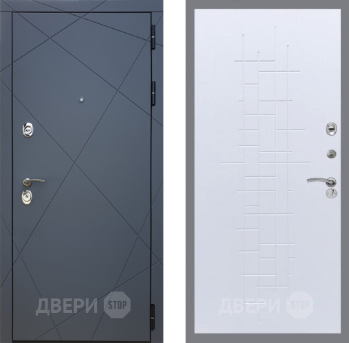 Входная металлическая Дверь Рекс (REX) 13 Силк Титан FL-289 Белый ясень