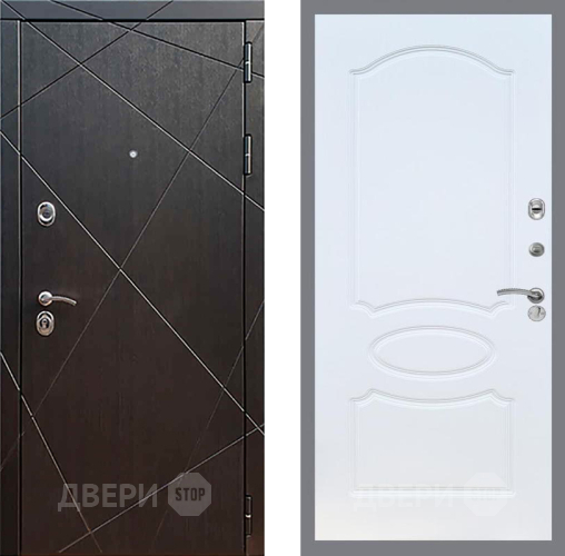 Входная металлическая Дверь Рекс (REX) 13 Венге FL-128 Белый ясень