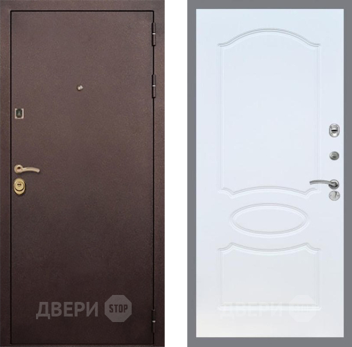 Входная металлическая Дверь Рекс (REX) Лайт 3К FL-128 Белый ясень