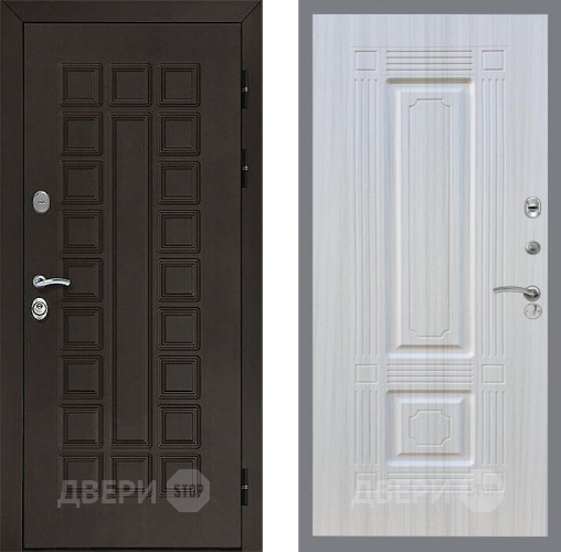 Входная металлическая Дверь Рекс (REX) Сенатор 3К FL-2 Сандал белый