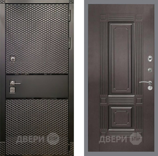 Входная металлическая Дверь Рекс (REX) 15 Черный Кварц FL-2 Венге