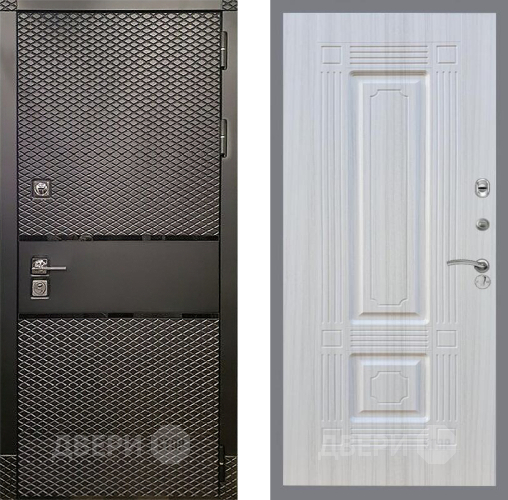 Входная металлическая Дверь Рекс (REX) 15 Черный Кварц FL-2 Сандал белый