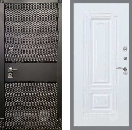 Входная металлическая Дверь Рекс (REX) 15 Черный Кварц FL-2 Силк Сноу